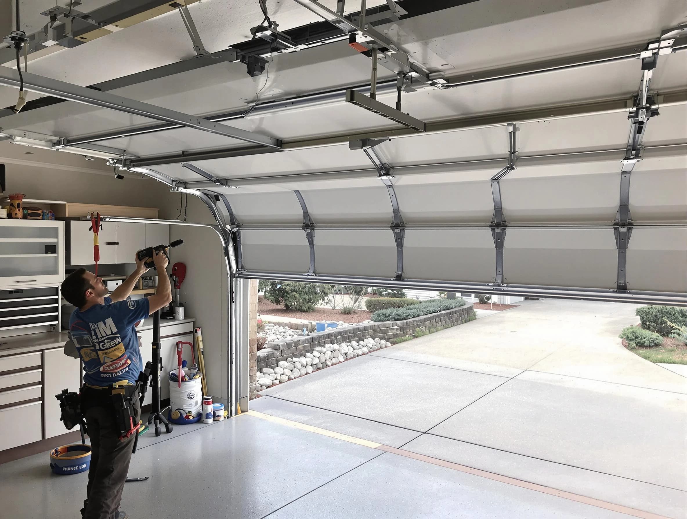 Garage door track repair service by Minnetonka Garage Door Repair in Minnetonka